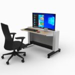 WerXtation Plus Sit Stand Desk seated position